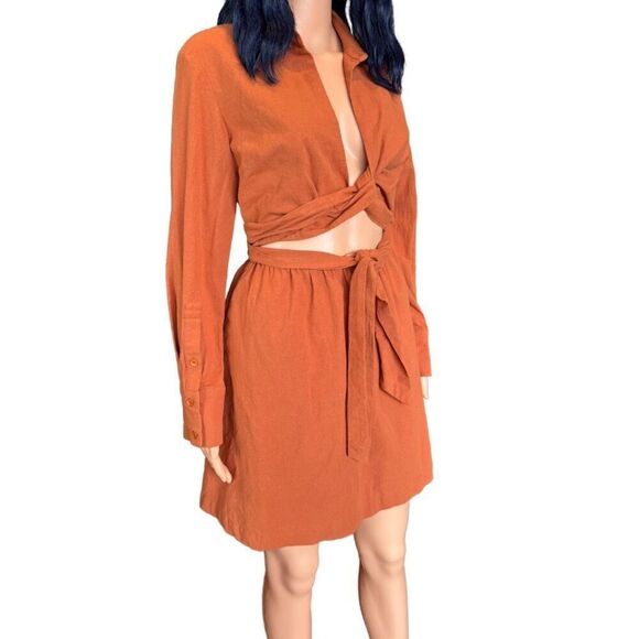 NWT SOVERE Alto Wrap and Tie Shirt Mini Dress - Picture 6 of 8